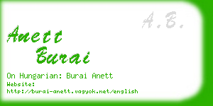 anett burai business card